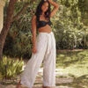 The Easy Breezy Eco Voile Wrap Pant - Sand Dollar Stripe