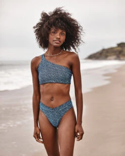 Deals US Tropic Bikini Store 11 The V-Front Low Rise Bikini Bottom - Mini Bloom In Sky & Blue Mountain