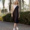 The Luxe Pima Everywhere Dress - Sea Urchin & White Sand