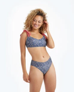 The Tie Marina Bikini Top - In Bloom In Deep Sea & Lava