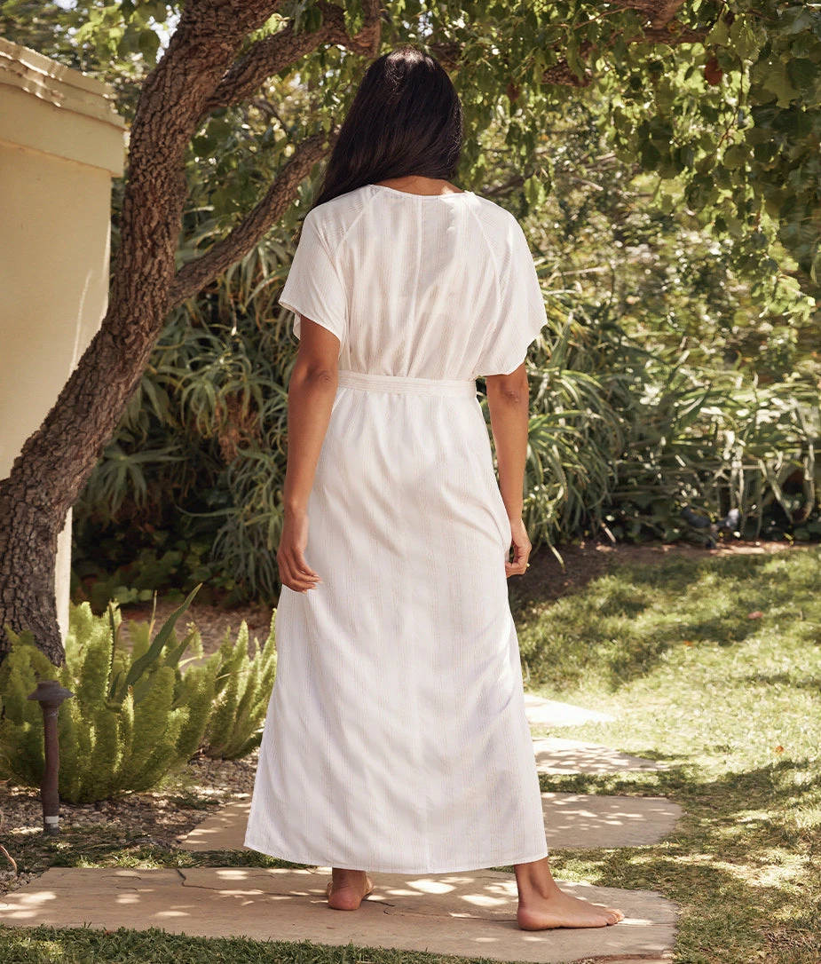The Easy Breezy Voile Maxi Dress Cover-Up - Sand Dollar Stripe 2 The Easy Breezy Voile Maxi Dress Cover-Up - Sand Dollar Stripe - Image 2