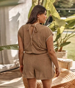 The Towel Terry V-Neck Romper - Toffee -Deals US Tropic Bikini Store 3 ModelBack 946296c1 c991 48ec 8baf 82dbee91cc84