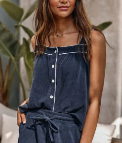 The Towel Terry Button-Front Tank - Midnight -Deals US Tropic Bikini Store 3 ModelBack d1b9e19b af95 4cee 8ffc 647cc4b2304f