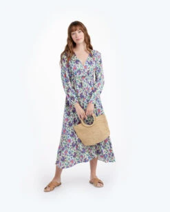 The Cinched Waist Caftan Dress - Scroll Block Print In Violet & Lava 6 The Cinched Waist Caftan Dress - Scroll Block Print In Violet & Lava -Deals US Tropic Bikini Store 3 ModelDetailFront e2c3c349 d2cf 47e3 98e9 16fa9961d362