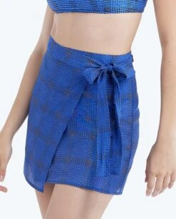 The Wrap Cover-Up Skirt - Modern Plaid In Hydrangea -Deals US Tropic Bikini Store 3 ModelFullBody 5ac4e750 3aee 477f 82a7 304ce792c210