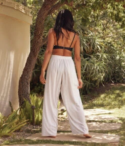 The Easy Breezy Eco Voile Wrap Pant - Sand Dollar Stripe -Deals US Tropic Bikini Store 3 ModelFullBody 71f80626 618f 44a7 9991 767aa7d6c529