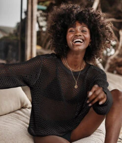 The Fishnet Crewneck Cover-Up - Sea Urchin -Deals US Tropic Bikini Store 3 ModelFullBody 8f0e8ce8 b9dc 4791 a043 04efd69742da