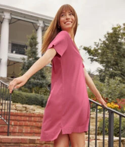 The Luxe Pima V-Neck Mini Dress - Punch & Currant -Deals US Tropic Bikini Store 3 ModelFullBody ce2f9d27 b796 4aa7 b8f4 7d96cc1ffc58