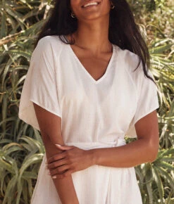 The Easy Breezy Voile Maxi Dress Cover-Up - Sand Dollar Stripe 5 The Easy Breezy Voile Maxi Dress Cover-Up - Sand Dollar Stripe -Deals US Tropic Bikini Store 3 ModelFullBody dfa825c1 9d77 4835 831d b3d32cb0c2c3