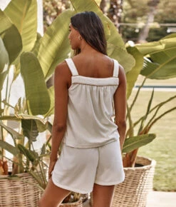 The Towel Terry Button-Front Tank - White Sand -Deals US Tropic Bikini Store 4 ModelBack2