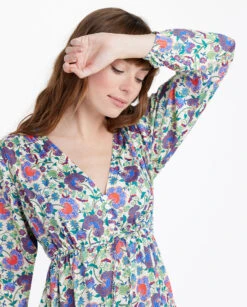 The Cinched Waist Caftan Dress - Scroll Block Print In Violet & Lava 7 The Cinched Waist Caftan Dress - Scroll Block Print In Violet & Lava -Deals US Tropic Bikini Store 4 ModelDetailBack 67a47019 5b45 484e bff8 d93c97445e5c