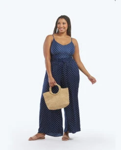 The Palazzo Pant With Ties - Square Dot In Deep Sea & White Sand -Deals US Tropic Bikini Store 4 ModelDetailBack 70d10615 eae7 42d4 a3c9 e4eb78b613f7