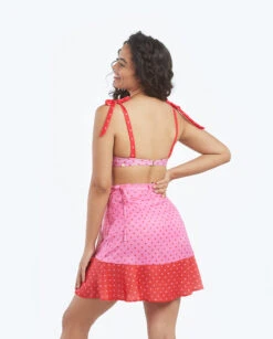 The Short Beach To Brunch Wrap Skirt - Square Dot In Flamingo & Hibiscus -Deals US Tropic Bikini Store 4 ModelDetailBack 8e980827 8d21 419d a079 309e82728cae