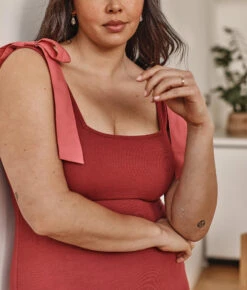 The Softest Ribbed Tie-Shoulder Maxi Dress - Lychee & Pomegranate -Deals US Tropic Bikini Store 4 ModelDetail 3ce27bda 7c56 409a becd e0337aae6f29