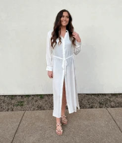 The Silky Luxe Long Effortless Shirtdress Cover-Up - White Sand -Deals US Tropic Bikini Store 4 ProductImage 1b560613 518a 4cb8 94d5 1dc4b77233c7