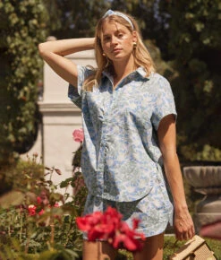 The Poolside Poplin Button-Down Shirt - Secret Garden In Powder Blue & Sage 10 The Poolside Poplin Button-Down Shirt - Secret Garden In Powder Blue & Sage -Deals US Tropic Bikini Store 5 ExtraProductShot 70ec102c 544a 4c5a 87a1 f8e163a722ce