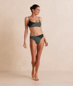 The Marina Bikini Top - Olive & Sea Urchin