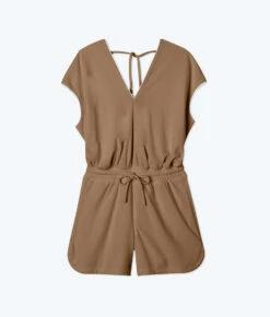 The Towel Terry V-Neck Romper - Toffee -Deals US Tropic Bikini Store FlatLay2 0511eb7f 01a3 45db 909c 2c0365568ed3