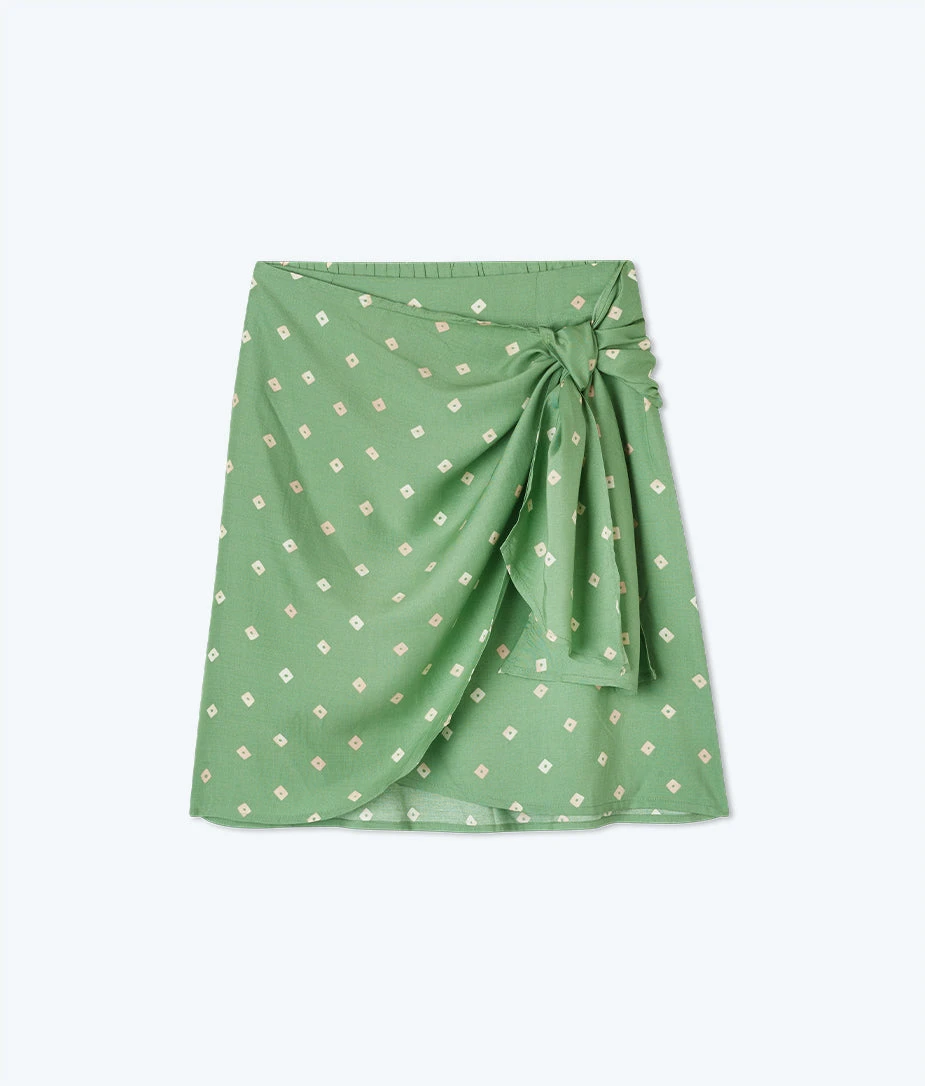 The Easy Breezy Eco Voile Mini Sarong - Diamond Dot In Seagreen & White Sand 4 The Easy Breezy Eco Voile Mini Sarong - Diamond Dot In Seagreen & White Sand - Image 4