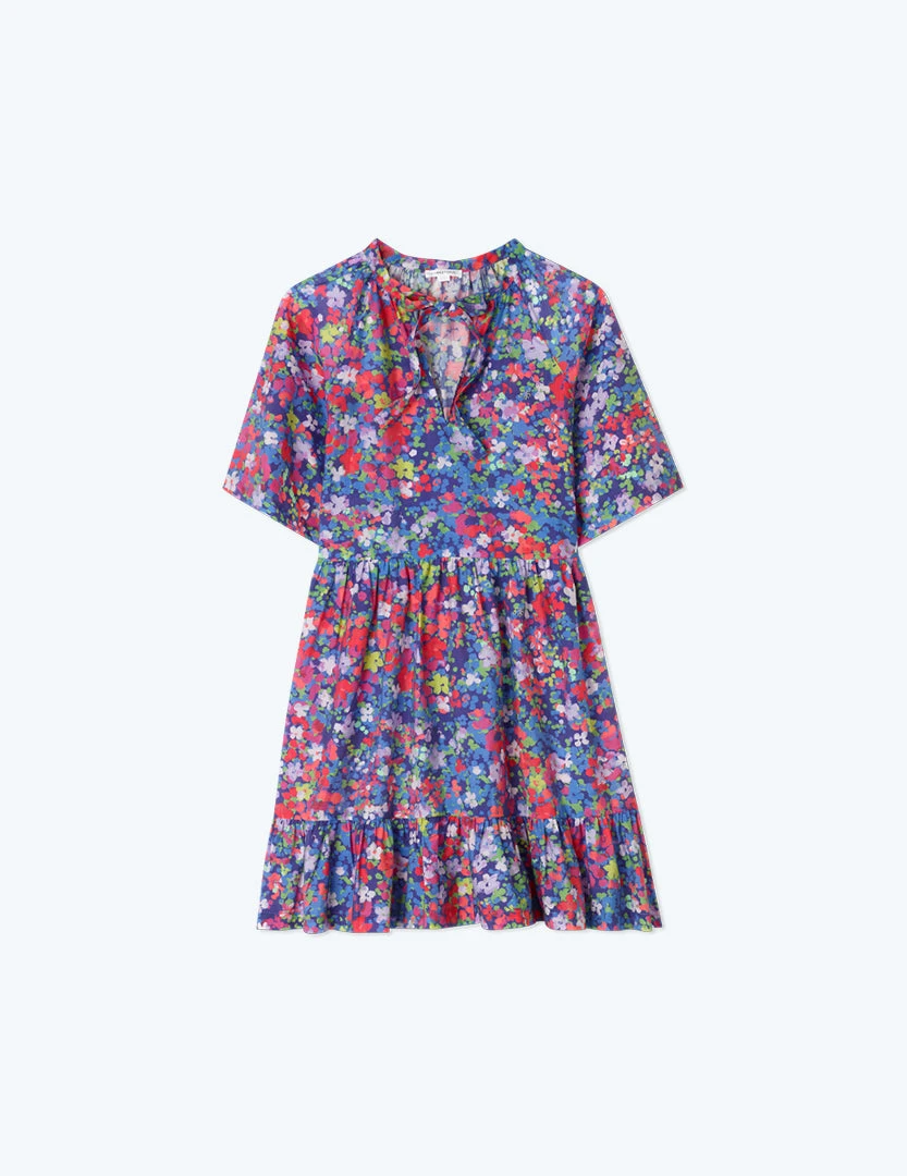 The Tie Neck Tiered Dress - Painted Meadows 4 The Tie Neck Tiered Dress - Painted Meadows - Image 4