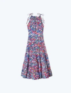The High Neck Tiered Maxi Dress - Painted Meadows