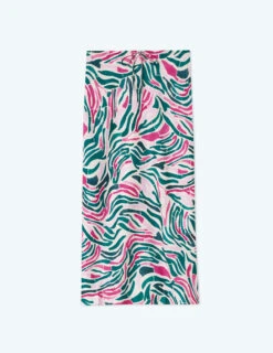 The Silky Slip Skirt - Watercolor Zebra In Hibiscus & Seaweed -Deals US Tropic Bikini Store FlatLay 68