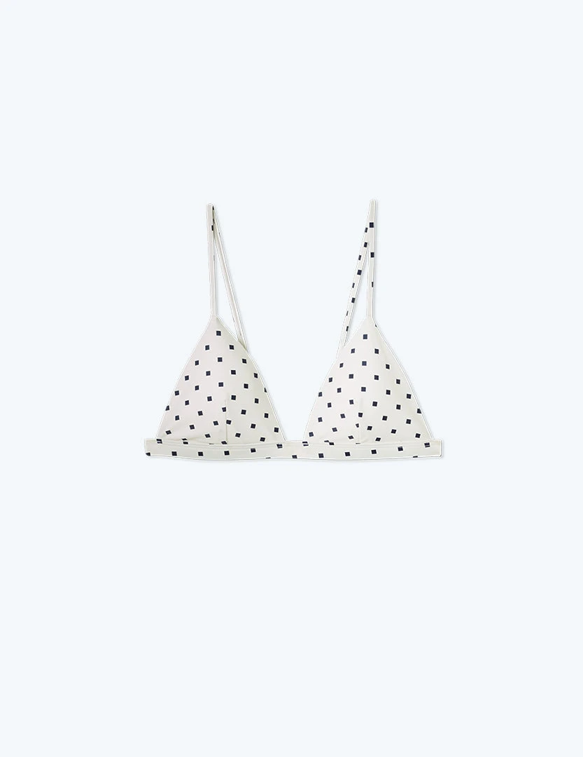 The Triangle Bikini Top - Square Dot In White Sand & Deep Sea 2 The Triangle Bikini Top - Square Dot In White Sand & Deep Sea - Image 2