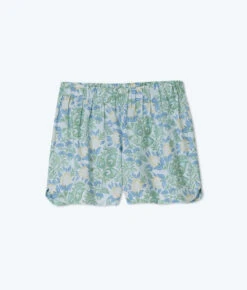 The Poolside Poplin Pull-On Shorts - Secret Garden In Powder Blue & Sage -Deals US Tropic Bikini Store FlatLay 9f92209d 459d 42be 90b6 f449f9a63afa