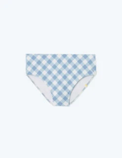 The High Leg High Rise Bikini Bottom - Gingham In Cloud -Deals US Tropic Bikini Store FlatLay a8322710 b976 408e b28f f42159c28f0d