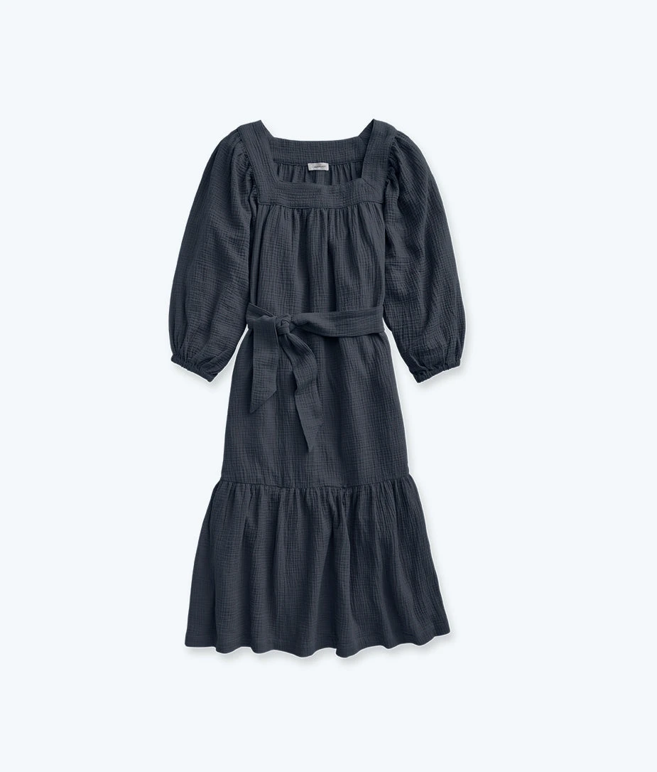 The Going Places Gauze Midi Dress - Midnight 4 The Going Places Gauze Midi Dress - Midnight - Image 4