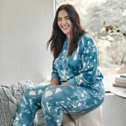 The Softest French Terry Relaxed Crew - Blue Horizon Tie Dye