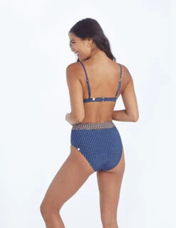 The Triangle Bikini Top - Gingham In Blue Mountain & Toffee -Deals US Tropic Bikini Store ModelBack 2 65dee153 8492 47b2 bd51 d8f10c974096