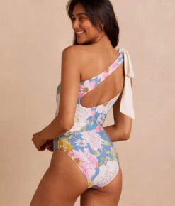 New Arrival -Deals US Tropic Bikini Store PDP BowShoulderRuchedSidestroke CountryClubFloralBack Crop