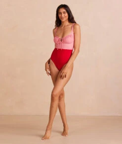 The Gulf Gathered Keyhole One Piece - Raspberry & Carnation -Deals US Tropic Bikini Store PDP GulfSideGatheredKeyholeOnePiece Raspberry CarnationFront Full 6a5d8420 bd0a 412e 8f61 c2d6b5ae128e