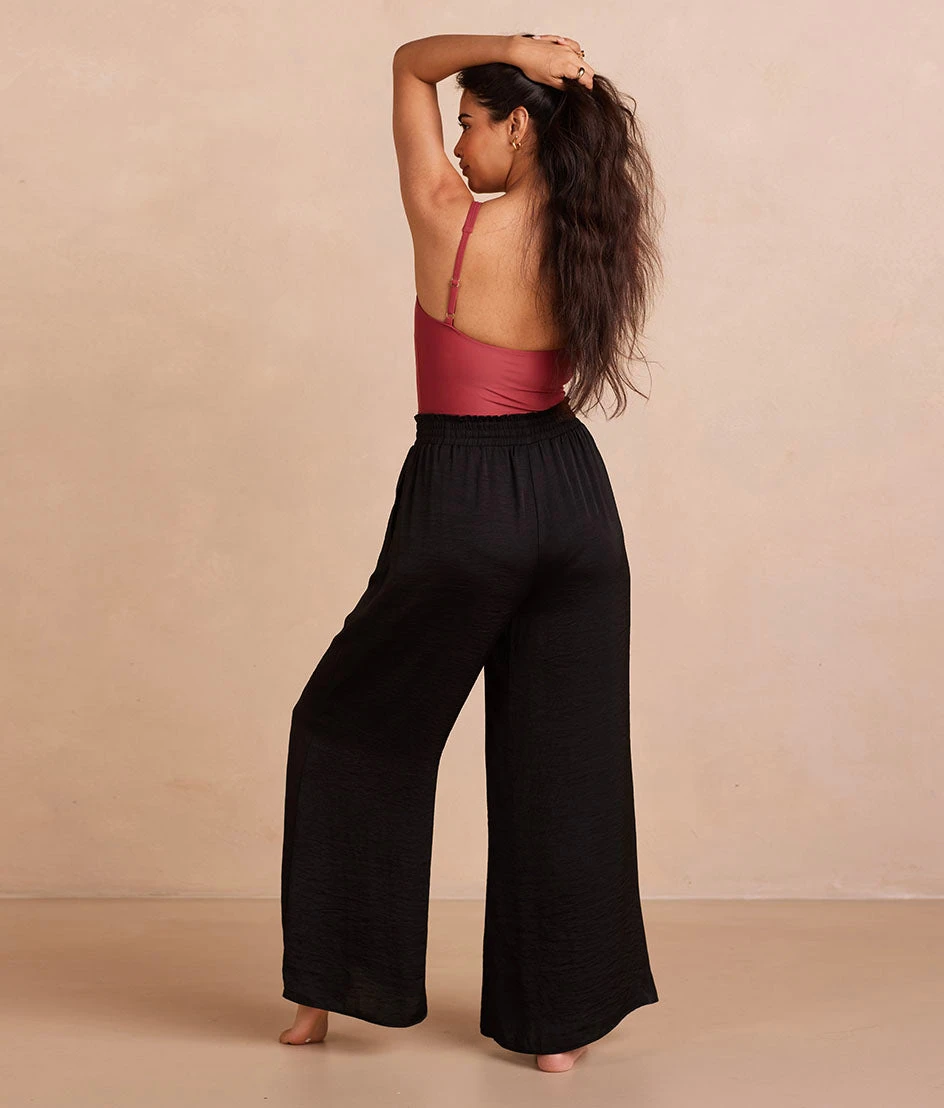 The Silky Luxe Palazzo Pants With Ties - Sea Urchin 2 The Silky Luxe Palazzo Pants With Ties - Sea Urchin - Image 2