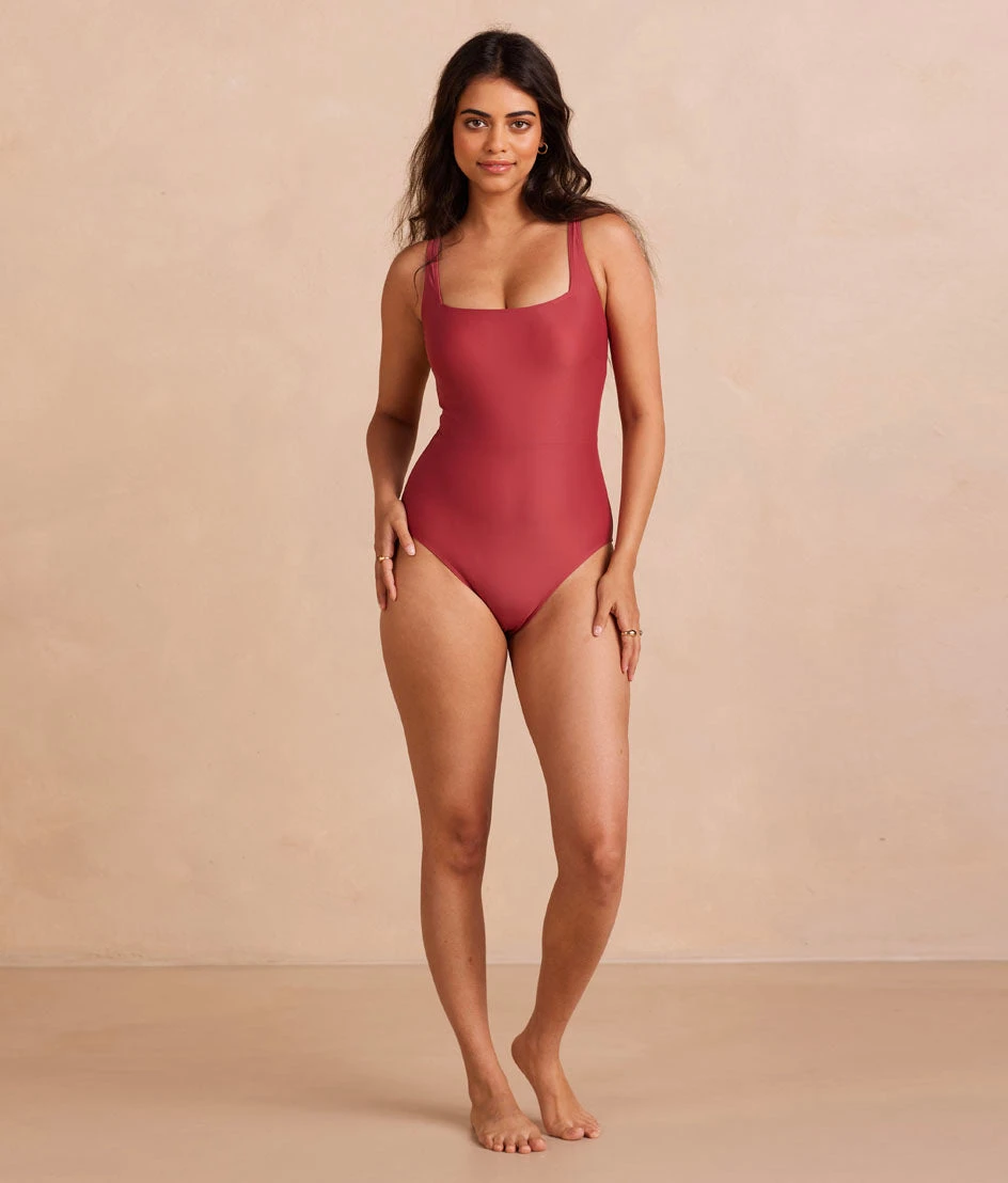 The Seaway Square Neck One-Piece - Sedona 1 The Seaway Square Neck One-Piece - Sedona