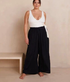 The Palazzo Pant With Ties - Sea Urchin -Deals US Tropic Bikini Store PalazzoPantswithTies SeaUrchin Front