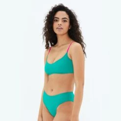 The High Leg Mid Rise Bikini Bottom - Seaglass